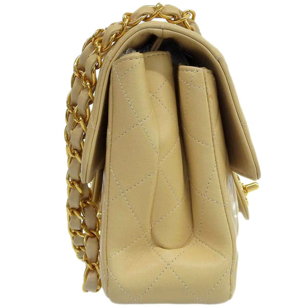 CHANEL Around 1997 Made Double Face Classic Flap Chain Bag Beige
