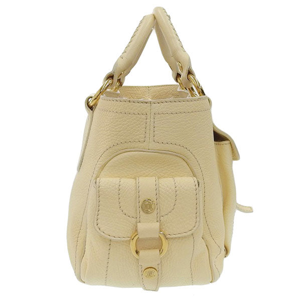 Celine Macadam Plate Top Handle Bag Ivory