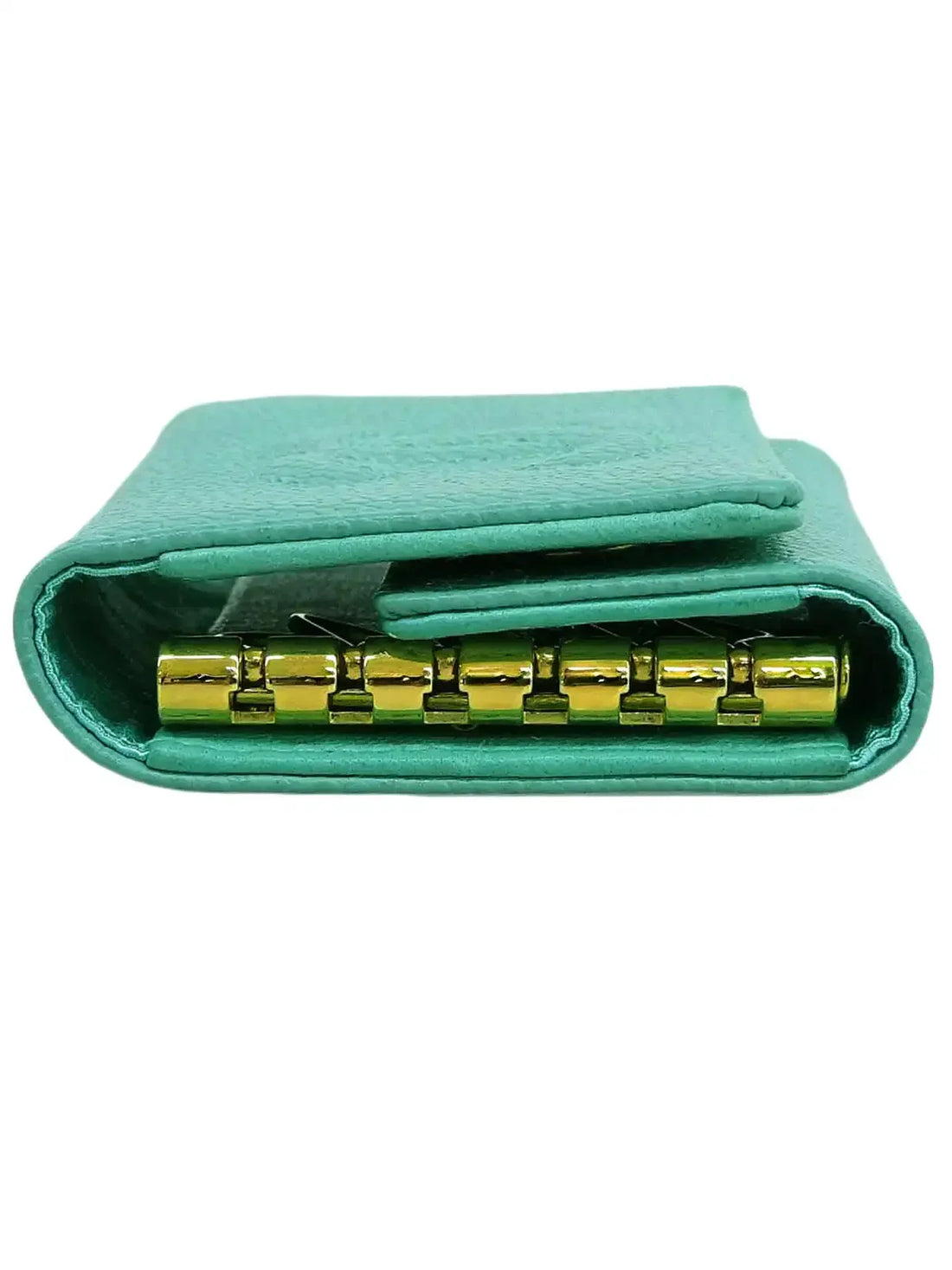 CHANEL Around 1998 Made Caviar Skin Cc Mark Stitch Key Case Mint Green