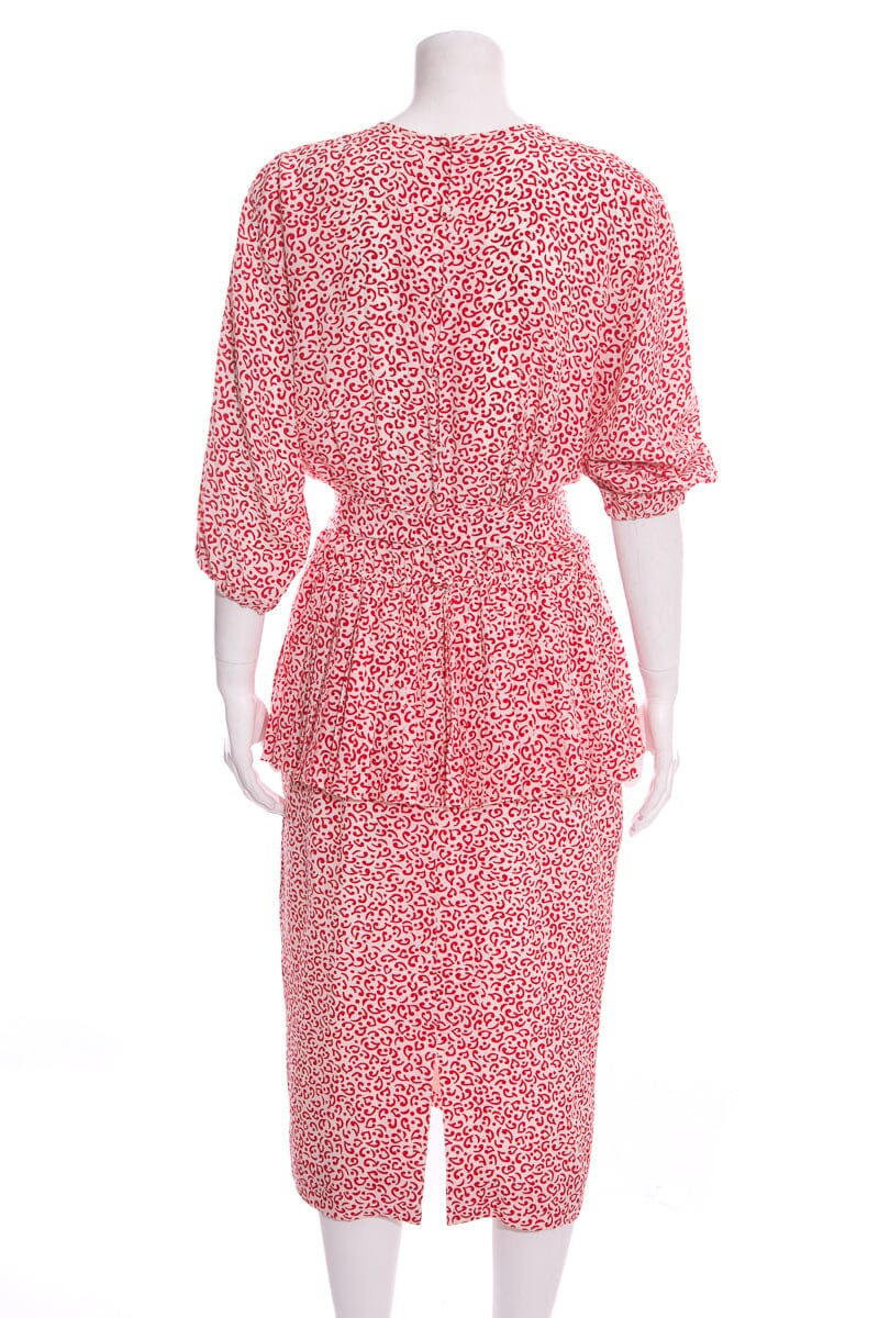 Vintage Guy Laroche Red Multicolor Tier Dress SZ 42