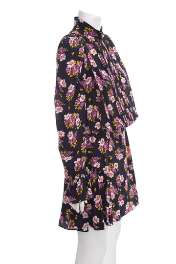 Zadig & Voltaire Black Floral Long Sleeve Dress SZ M