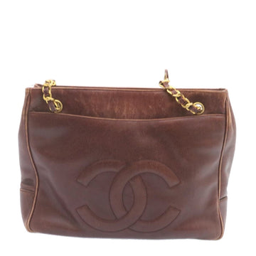 Chanel Caviar Skin Turn Lock Chain Shoulder Bag Bordeaux CC Auth 24807A