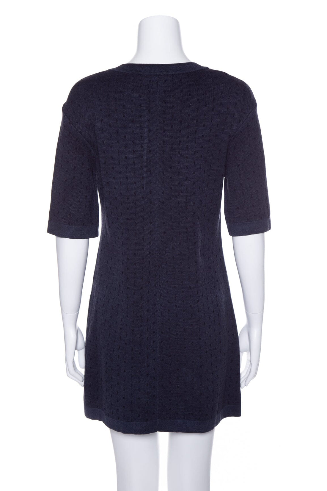 Chanel Navy Knit Short Sleeve Dress SZ 38