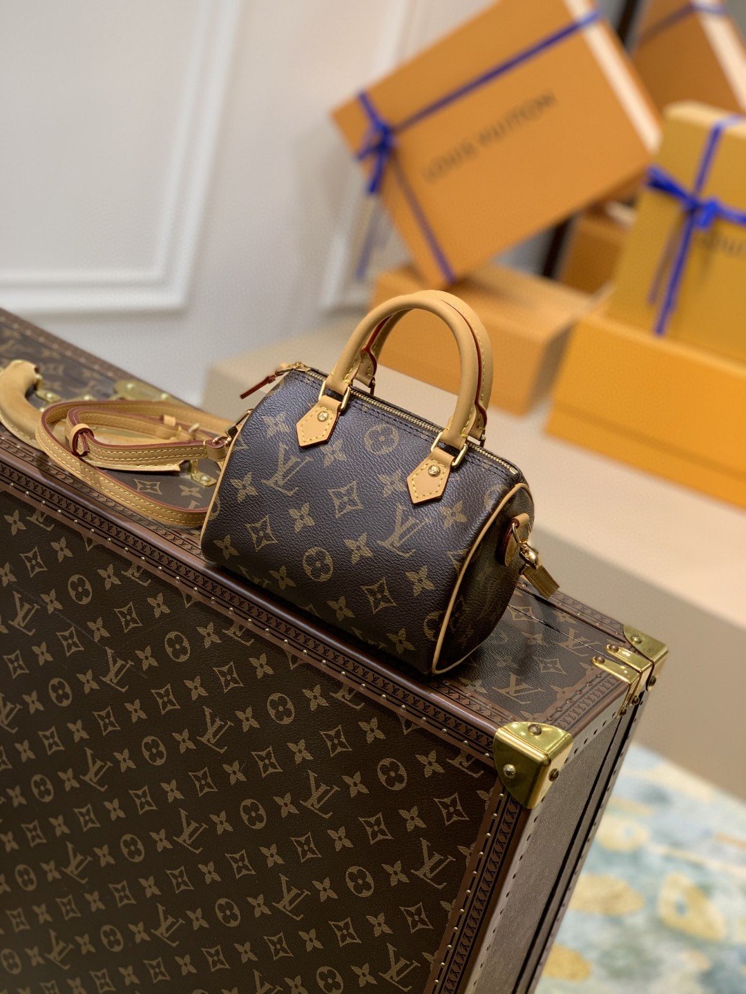 LV Nano Speedy Monogram Canvas For Womtlm, Womtlm’s Handbags, Shoulder Bags 6.3in/16cm LV M81085