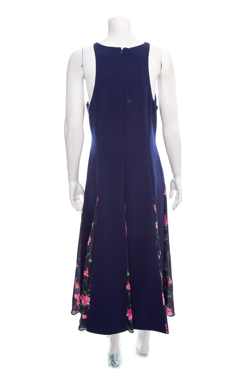 Carolina Herrera Navy & Floral Detail Sleeveless Dress SZ 10 NWT