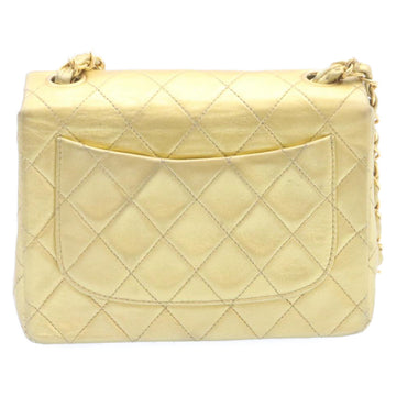 Chanel Matelasse Chain Flap Shoulder Bag Leather Gold CC Auth 25305A