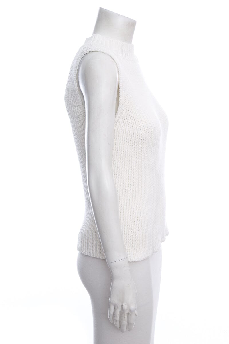 Max Mara Ivory Sleeveless Knit Sweater SZ L
