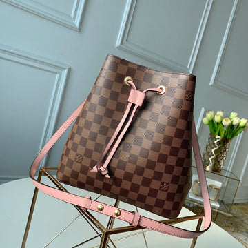 LV NeoNoe Bucket Bag Damier Ebtlme Canvas Vtlmus Pink For Womtlm,  Shoulder And Crossbody Bags 10.2in/26cm LV N40198