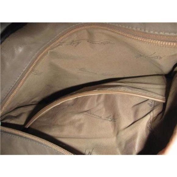 Etienne Aigner Vintage Taupe Leather Gold Accents Shoulder Bag