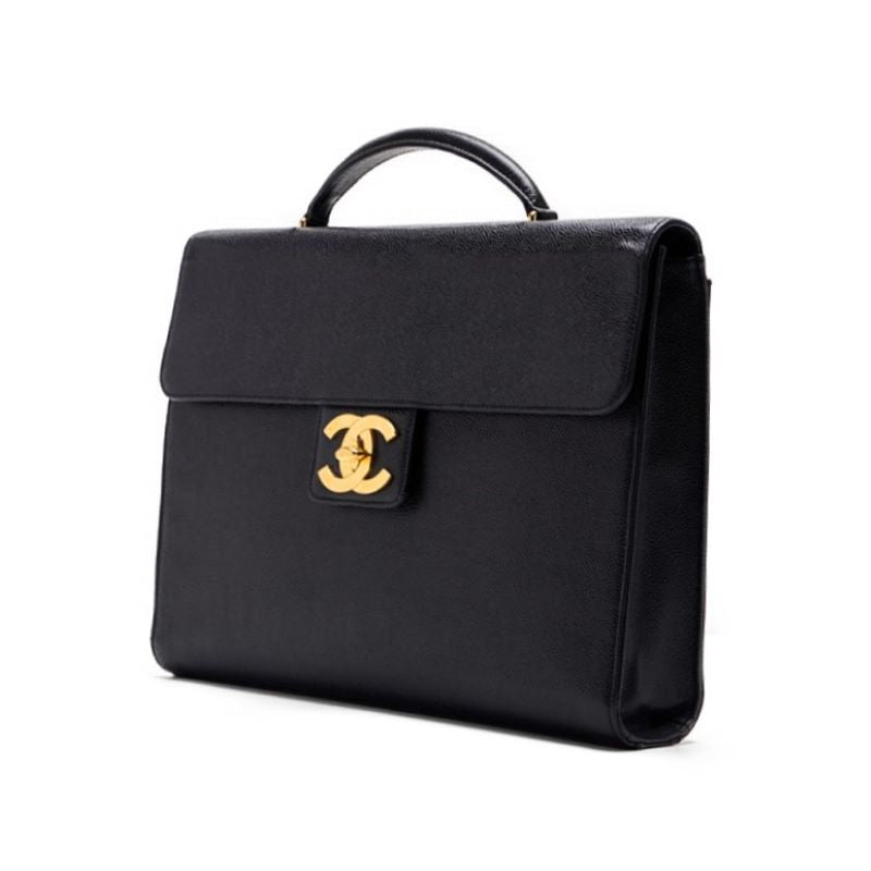 CHANEL ?CHANEL? DECACOCO Turn-Lock Business Bag Handbag Caviar S Black  Handbag  Handbag Ladies Handbag Hybrid ? Ship??SS? E-