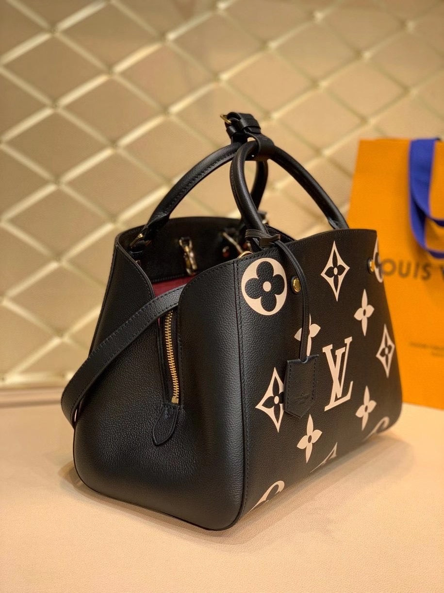 LV Montaigne MM Monogram Empreinte Black/Beige For Womtlm,  Shoulder And Crossbody Bags 13in/33cm LV M41048