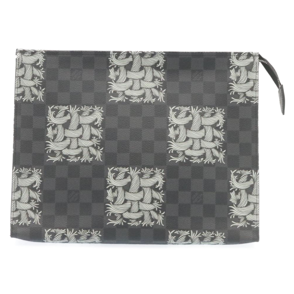 LOUIS VUITTON Damier Graphite Pochette Voyage Clutch Bag N61234 LV Auth 27628A