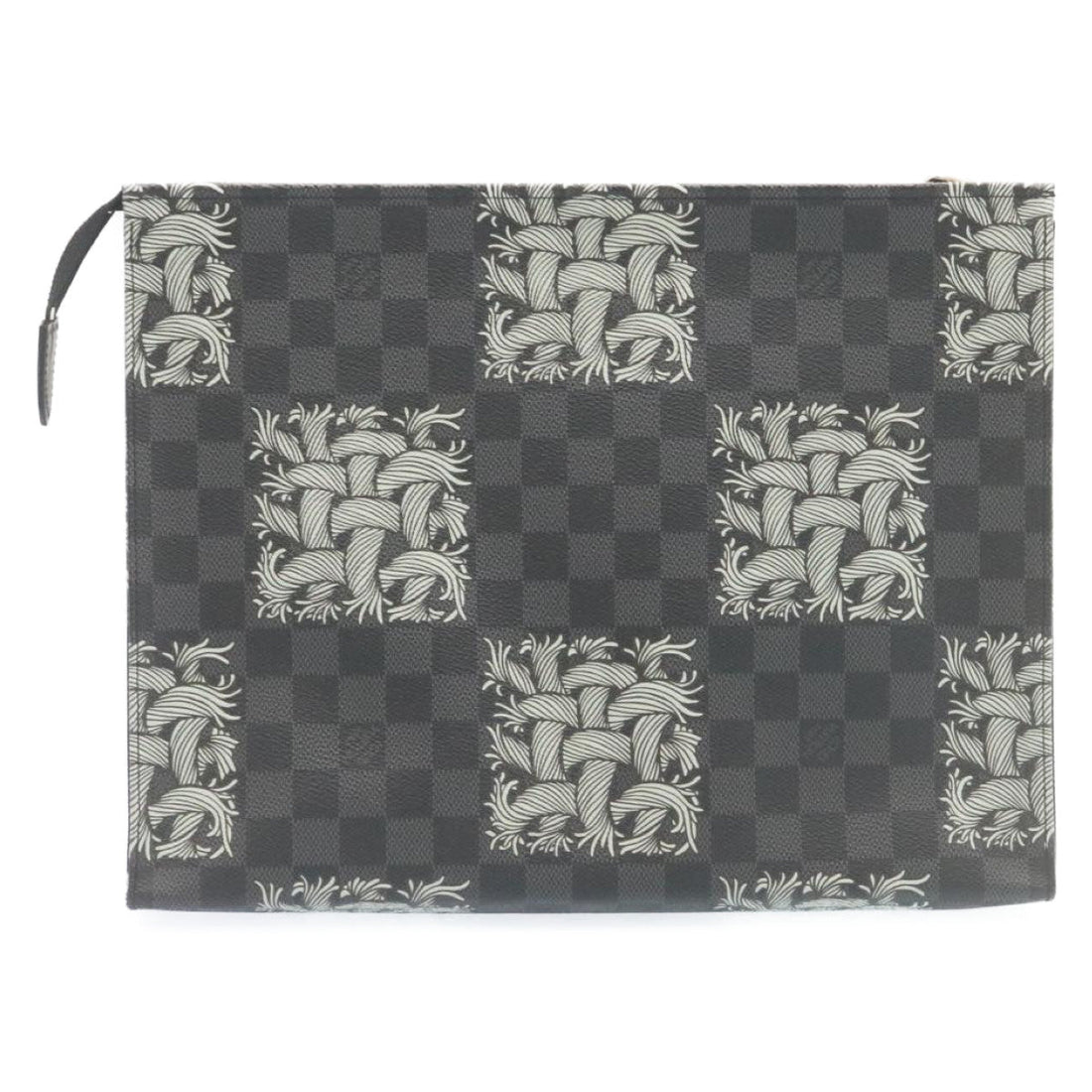 LOUIS VUITTON Damier Graphite Pochette Voyage Clutch Bag N61234 LV Auth 27628A