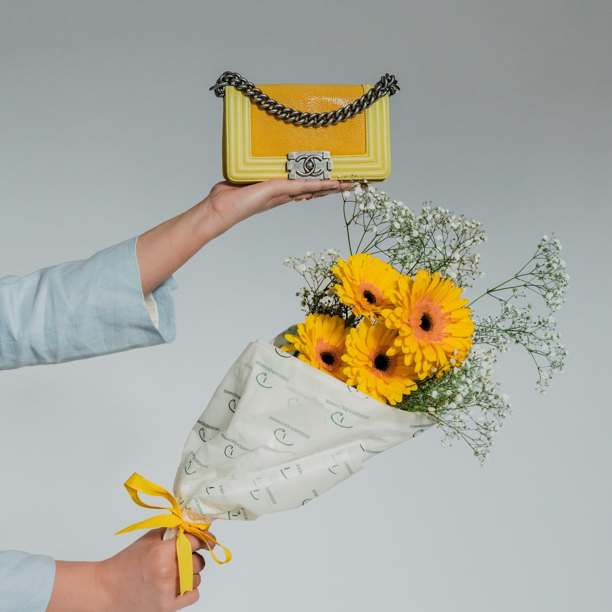 Chanel Yellow Leather and Stingray Small Boy Bag 2012