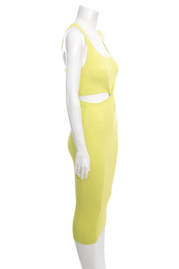 Jonathan Simkhai Lime Ribbed Fitted Sleeveless Dress SZ S