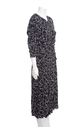 Proenza Schouler Black and White Printed Long Sleeve Maxi Dress SZ 8