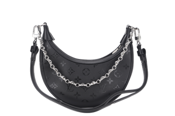 LOUIS VUITTON LOOP BLACK MONOGRAM SILKSCREEN PRINT (M11267) CALFSKIN SILVER HARDWARE WITH CHAIN , LEATHER STRAP, DUST COVER AND BOX