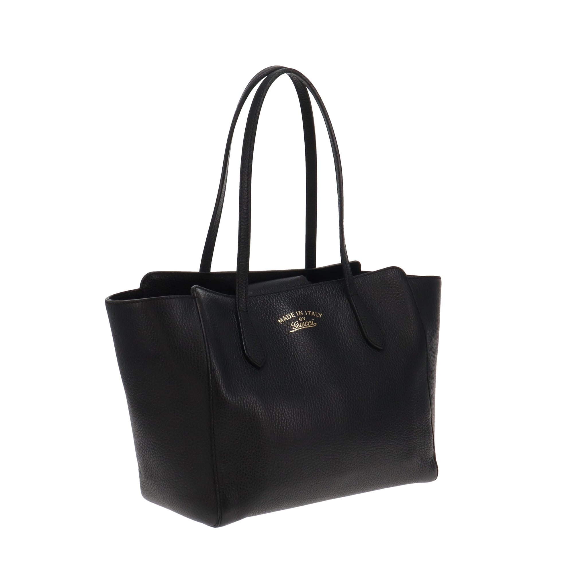 Gucci Black Leather Swing Tote