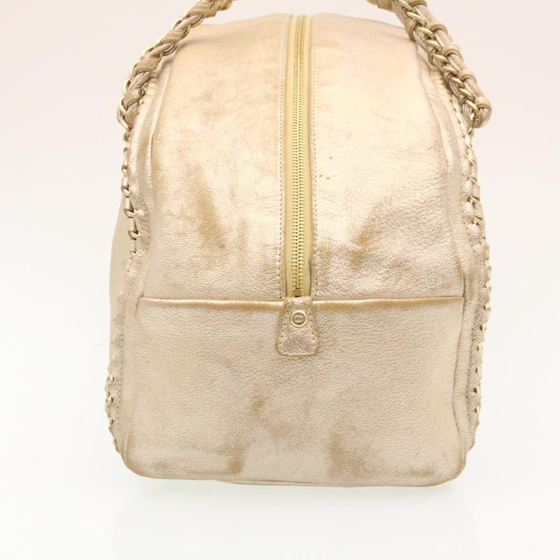 Chanel Caviar Skin Tote Bag Leather White CC  28380A