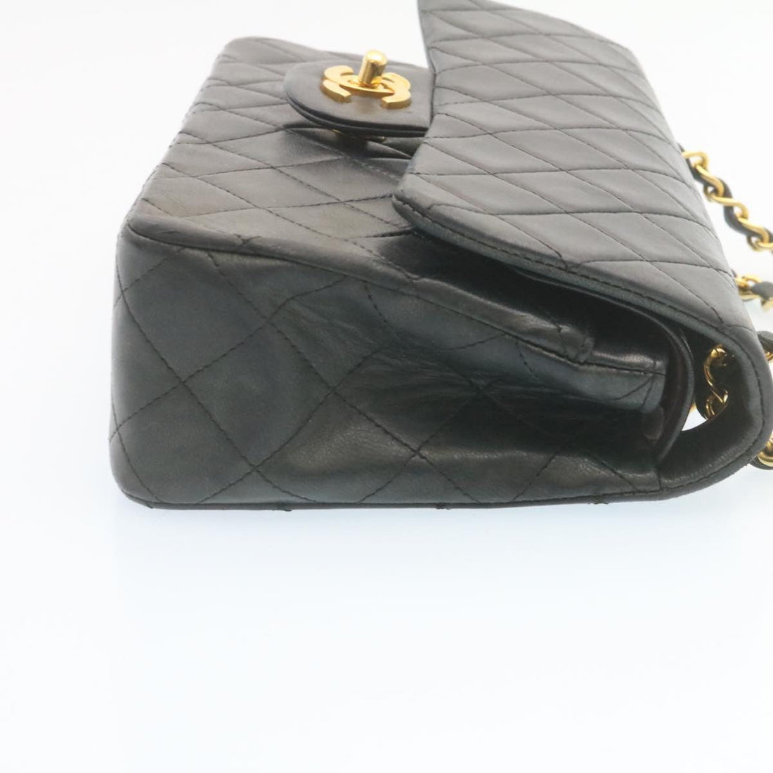Chanel Classic Matelasse 23 Chain Flap Shoulder Bag Lamb Skin Black  28634A