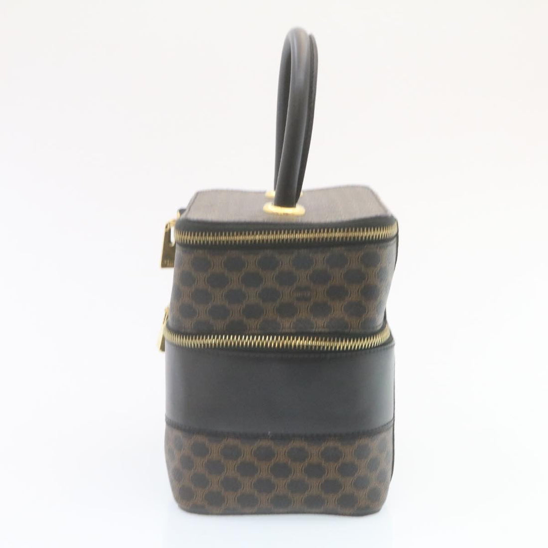 Celine Macadam Canvas Vanity Cosmetic Pouch Black  28799A