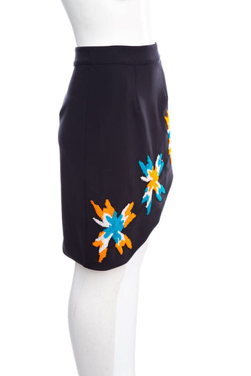 Tanya Taylor Black & Multi Skirt SZ 4