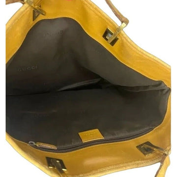 Gucci multi-color tribal print silk & leather large tote