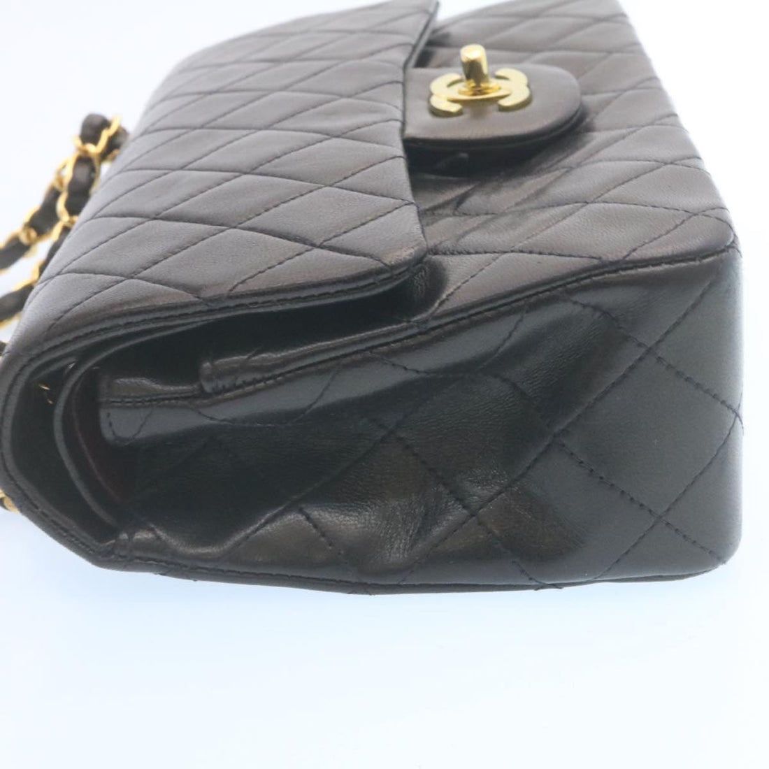 Chanel Classic Matelasse 23 Chain Flap Shoulder Bag Lamb Skin Black Auth 29002A