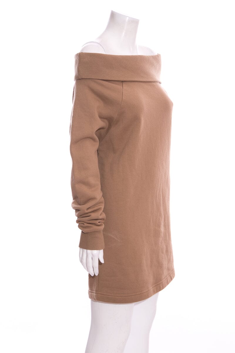 Marissa Webb Tan Off Shoulder Sweater Dress SZ S
