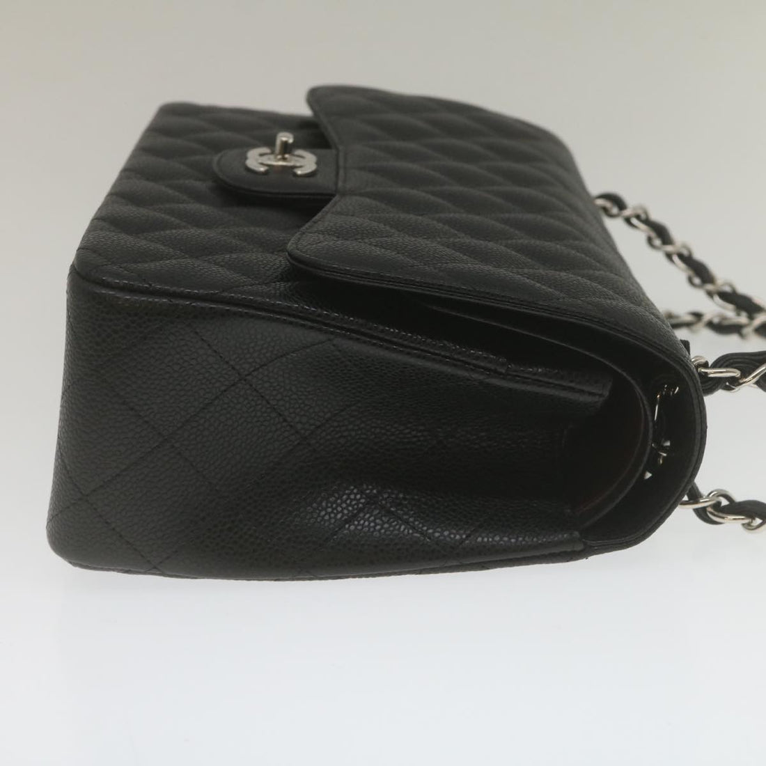 Chanel Caviar Skin Chain Double Flap Big Matelasse ShoulderBag Black  29507A
