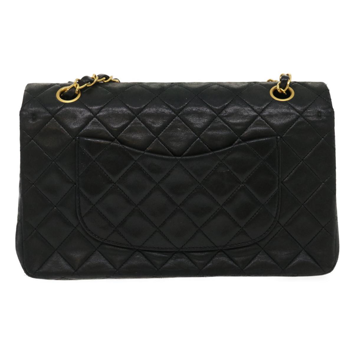 Chanel Classic Matelasse 25 Chain Flap Shoulder Bag Lamb Skin Black  29592A