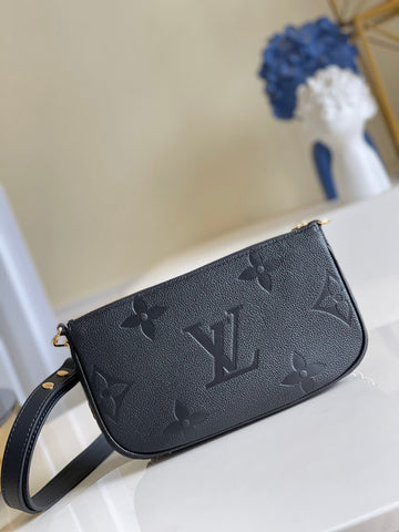 LV Multi Pochette Accessoires Monogram Empreinte Black For Womtlm, Womtlm’s Handbags, Shoulder And Crossbody Bags 9.8in/25cm LV M80399