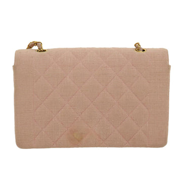 Chanel Matelasse Turn Lock Chain Diana Shoulder Bag Canvas Pink CC  29889A