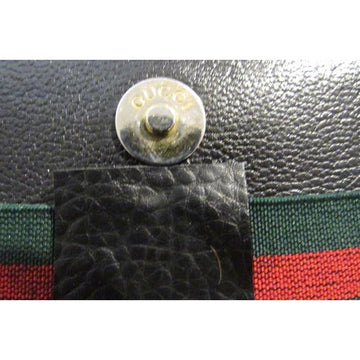 Gucci Ophidia Top Handle W Two Way Stripe Accent Black With Red And Green Leather Shoulder Bag