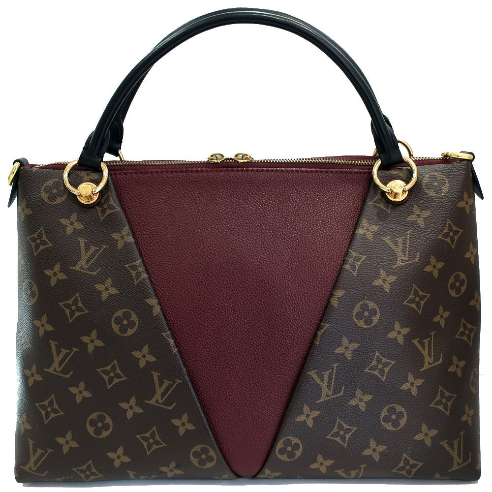 Louis Vuitton V Toot MM M43949 Monogram 2w Toot Bag Shoulder Brown Bordeaux Female