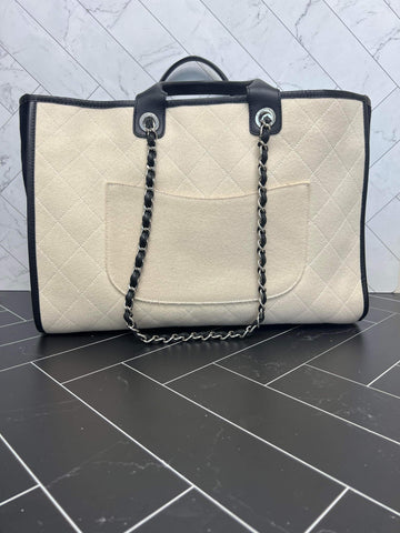 Chanel Large Deauville Tote Wool Felt
