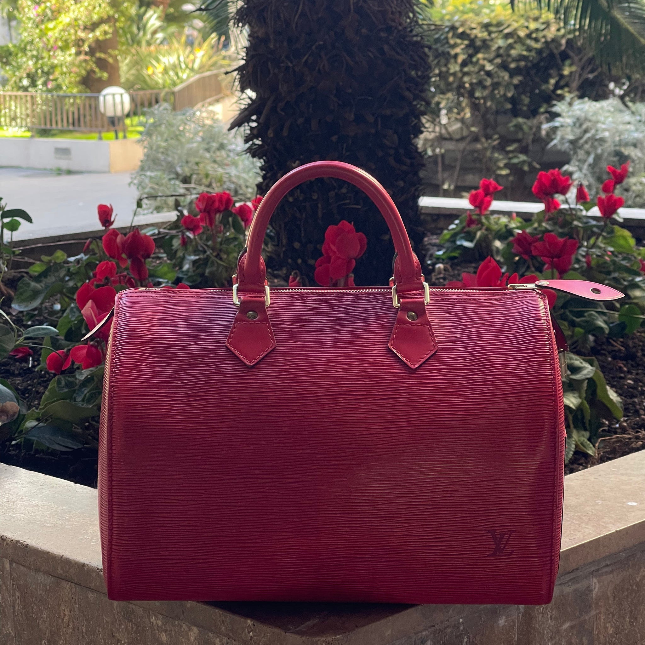 Louis Vuitton - Sac Speedy 30 cuir épi rouge