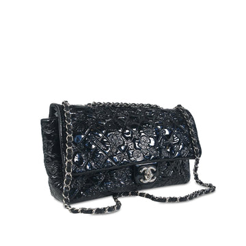 Chanel Jumbo Patent Lucky Symbols Flap Shoulder Bag