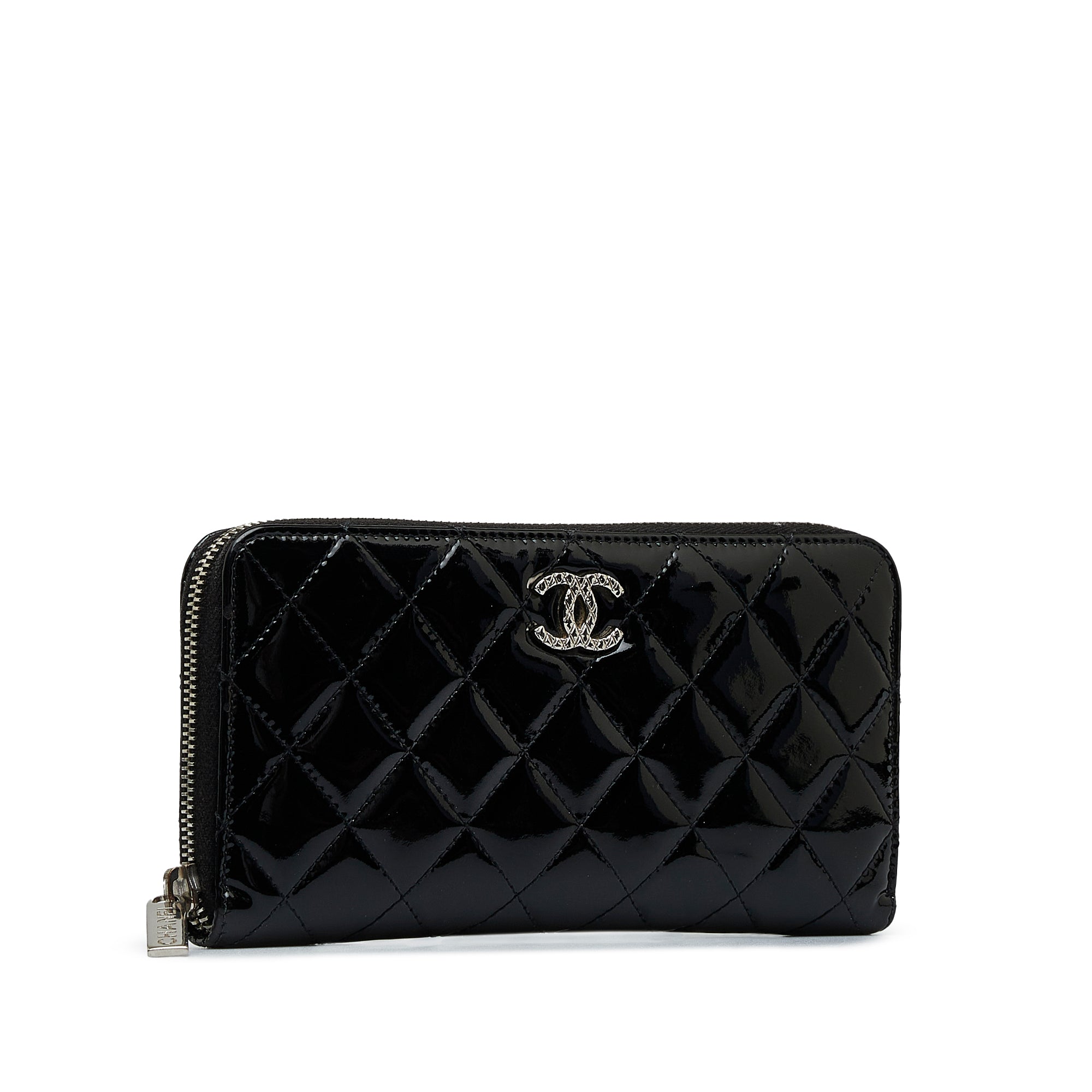 Chanel Brilliant Patent Zip Around Wallet Long Wallets