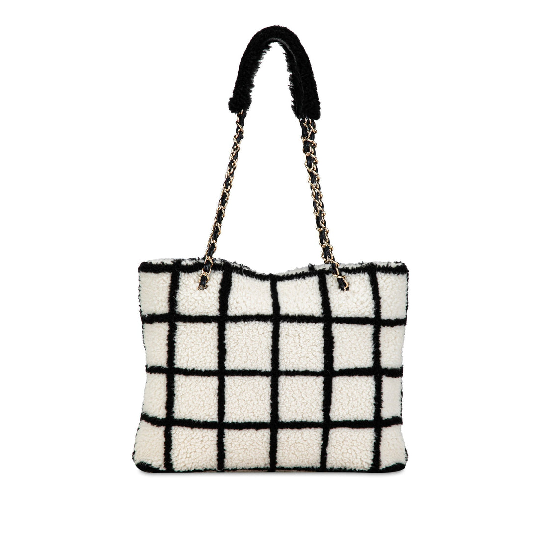 Chanel Grid Shearling Shopping Tote Tote Bag