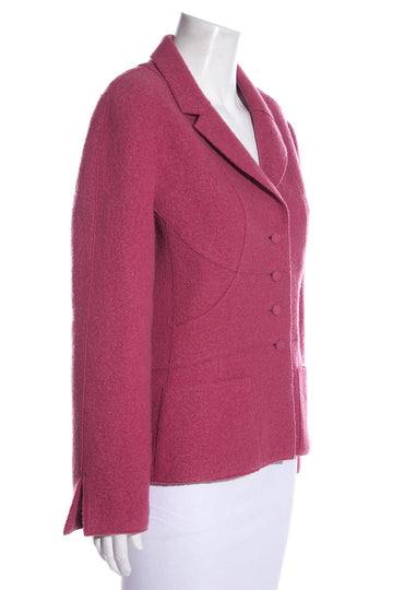 Chanel Pink 1999 A/W Boiled Wool Jacket SZ 40