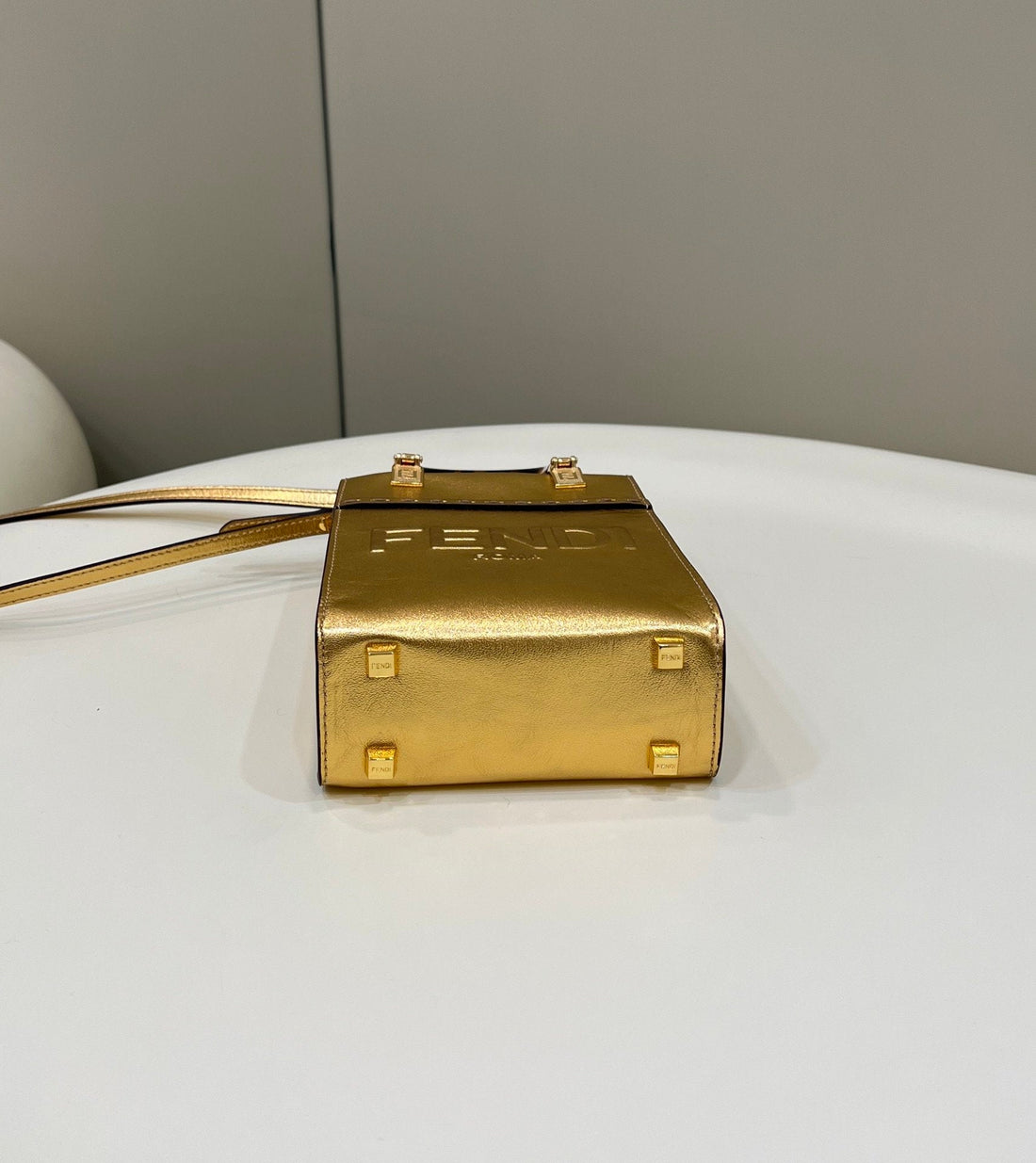 FI Mini Sunshine Shopper Gold For Womtlm, Womtlm&#8217;s Handbags, Shoulder And Crossbody Bags 7.1in/18cm FF 8BS051AJH7F1GNN