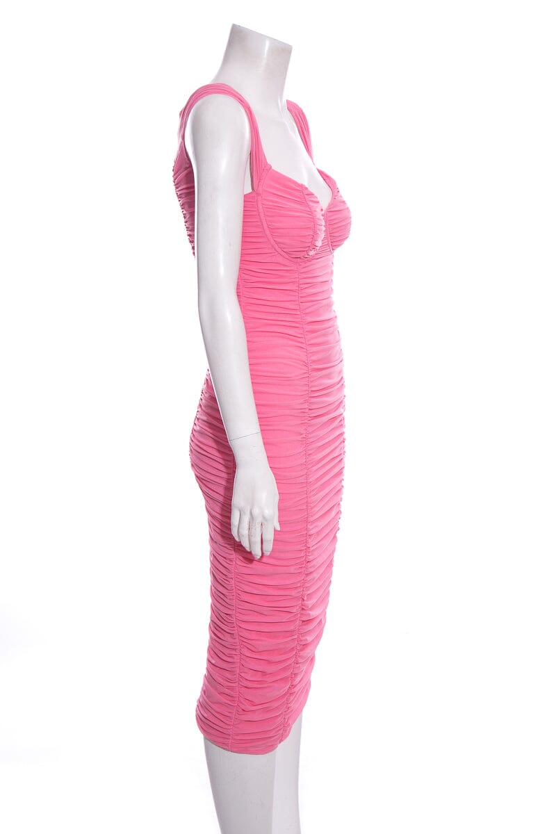 Majorelle Pink Midi Ruched Dress SZ S