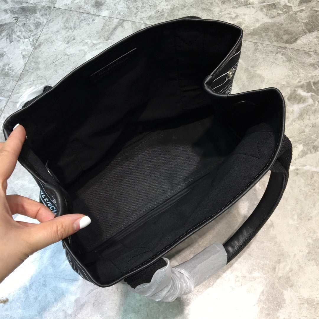 Baltlm Navy Small Cabas Tote Bag In Black, For Womtlm,  Bags 18.5in/47cm