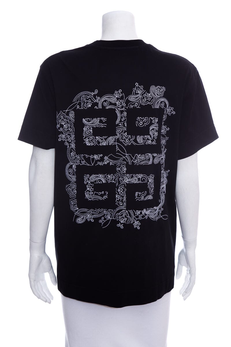 Givenchy Black Embroidered Logo Detail  T-Shirt SZ XS