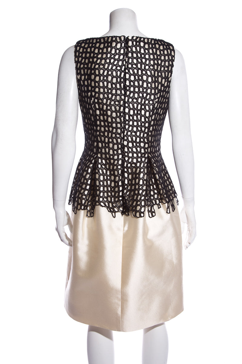 Lela Rose Cream and Black Dress SZ 6