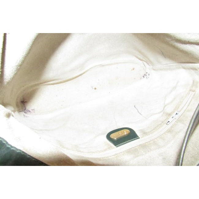 Gucci Forest Green Leather Britt Blondie Shoulder Bag Bucket Style