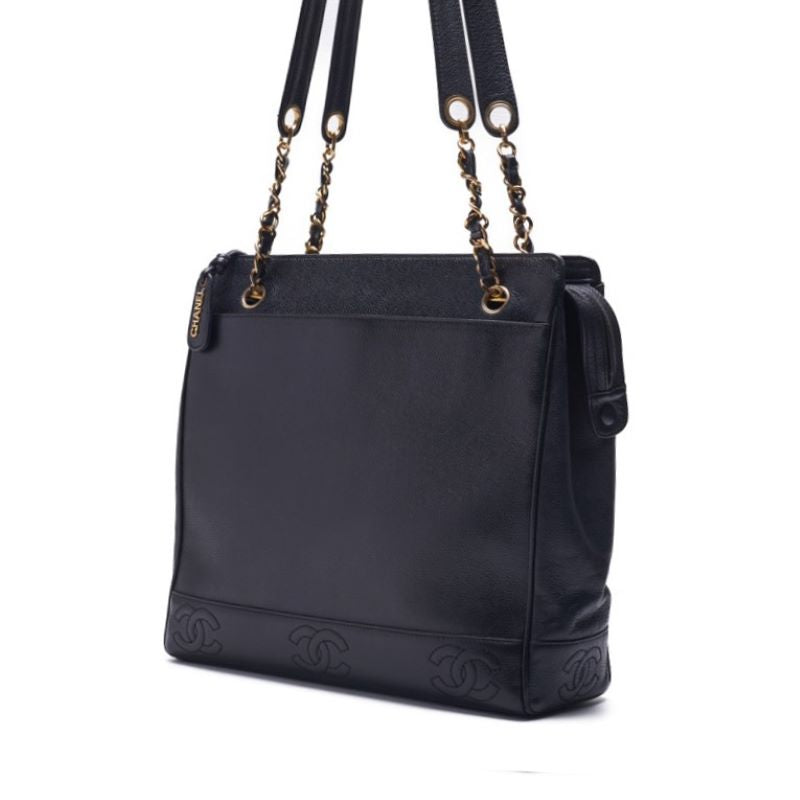 CHANEL Triple Coco Double Chain Shoulder  Logo Charm Caviar S Black  Shoulder Bag Mini Shoulder Bag  Bag Hybrid ? Delivery? Himalan Online