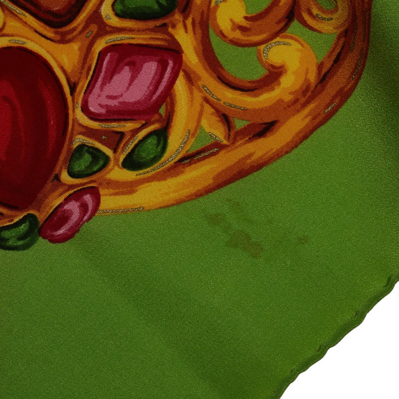 Chanel Scarf Silk Green Multicolor