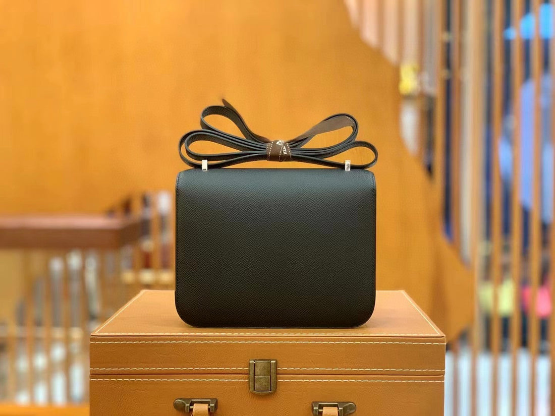 HM Constance 23 Epsom Black For Womtlm, Handbags, Shoulder Bag 9in/23cm